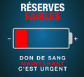 don du sang faible réserve